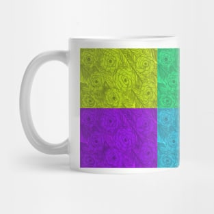 Pop Art Color Block Roses Mug